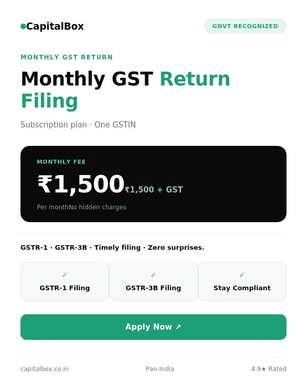 Monthly GST Return Filing