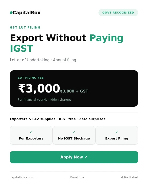 GST LUT Filing